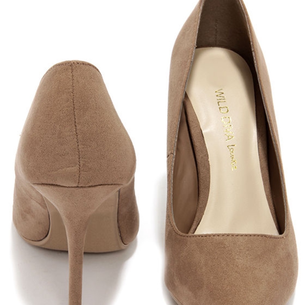 Lulus WILD DIVA LOUNGE TAUPE SUEDE POINTED PUM